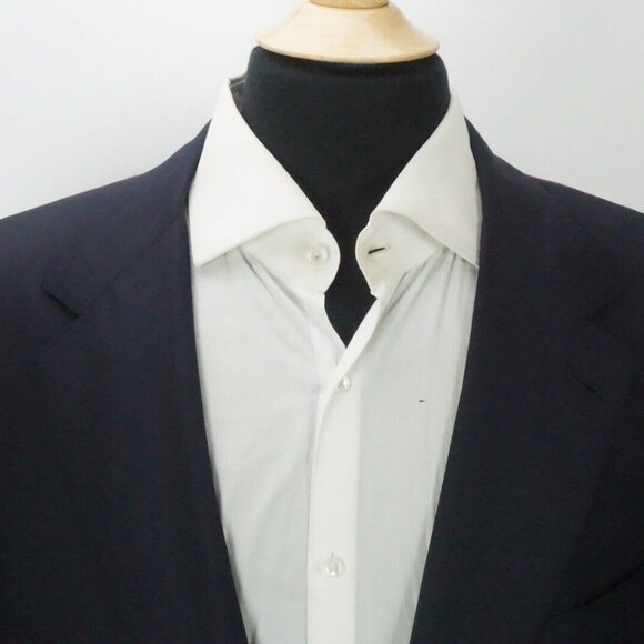 Isaia Napoli Base E Navy Blue Aquaspider Wool Sport Coat Blazer Sz 48R BRAND NEW - Picture 2 of 10